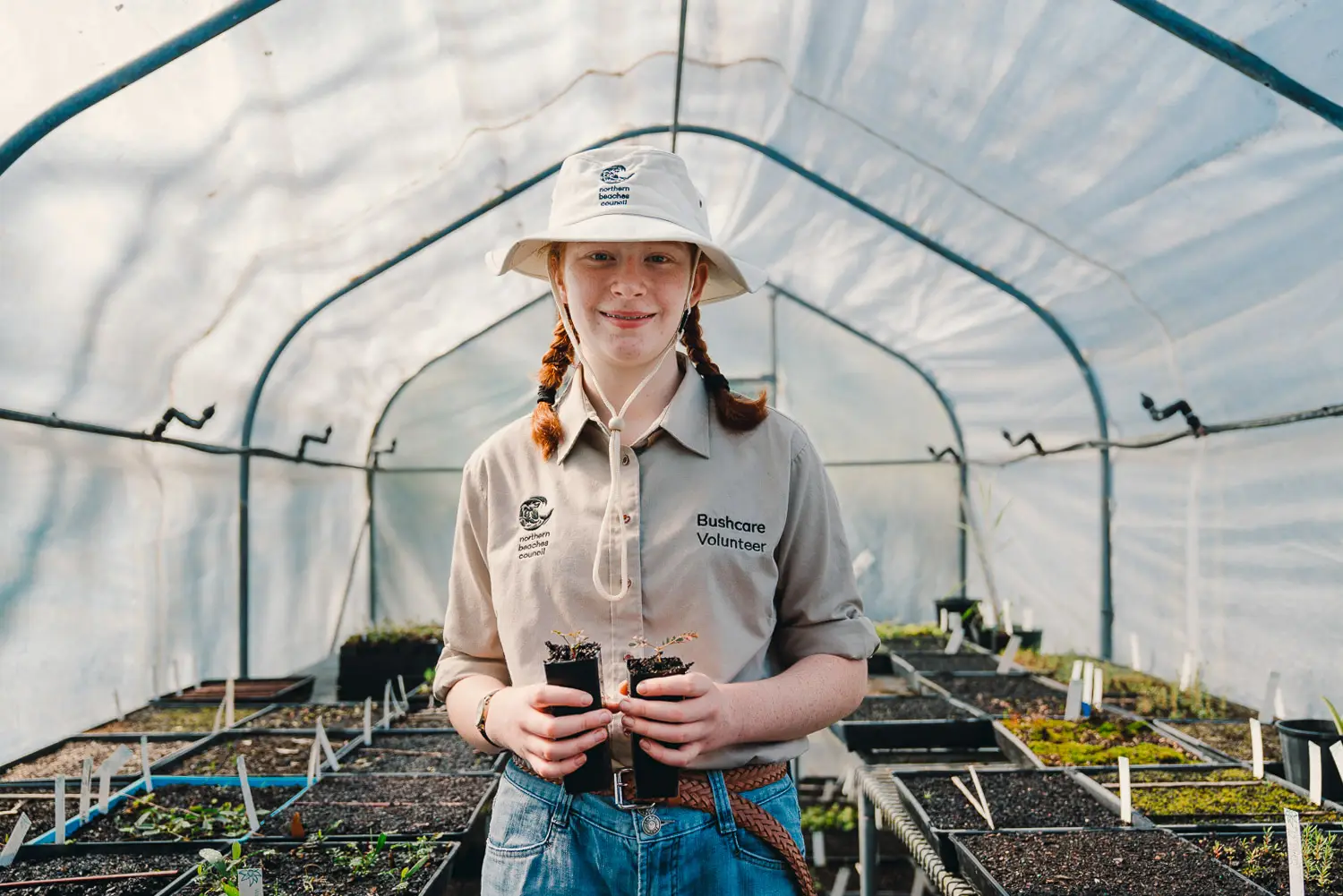 branding photography of Northern beaches Council bushcare volunteers in their new uniform