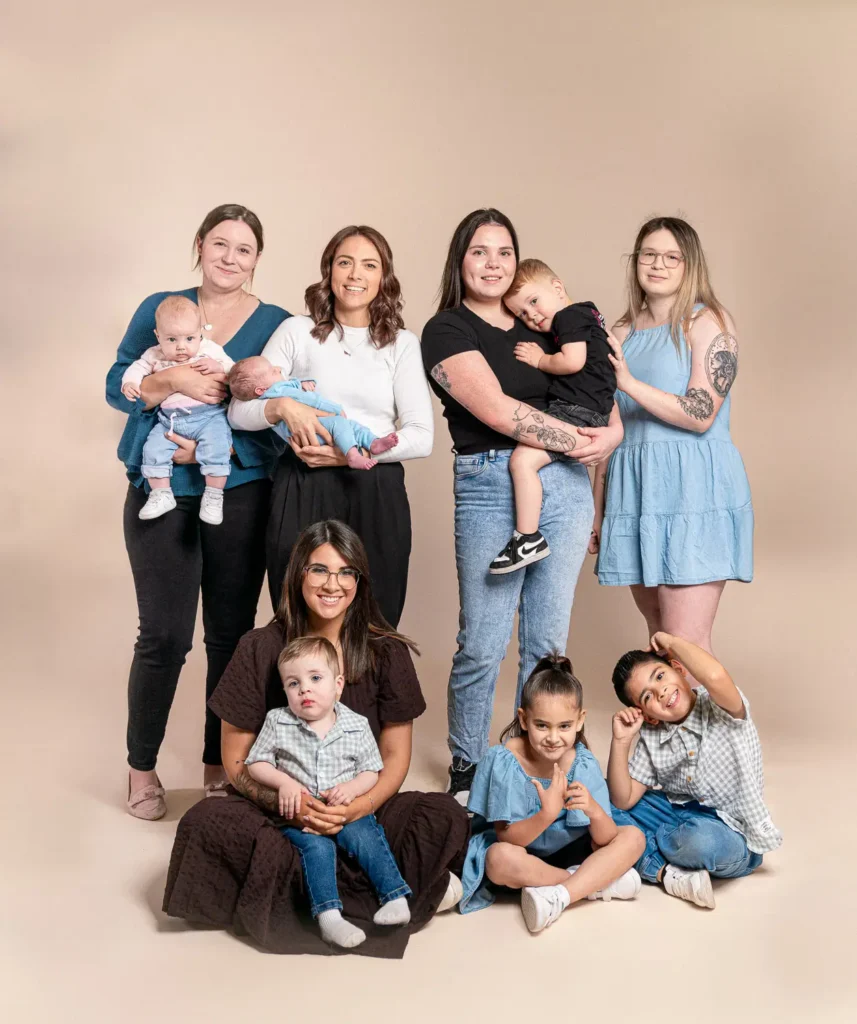 Large multi-family group portrait photographed for the Karitane annual report in Sydney