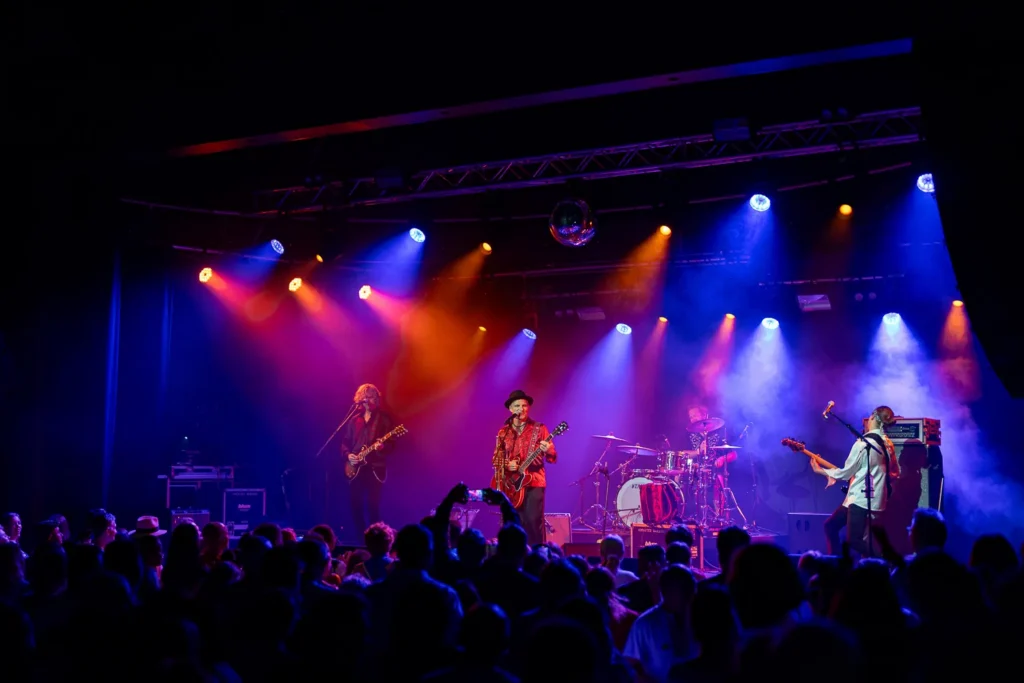Full band performance on stage at Liberty Hall Sydne
