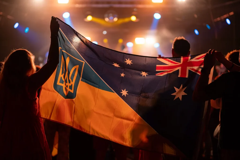 Audience engagement at live Ukrainian music event Sydney
