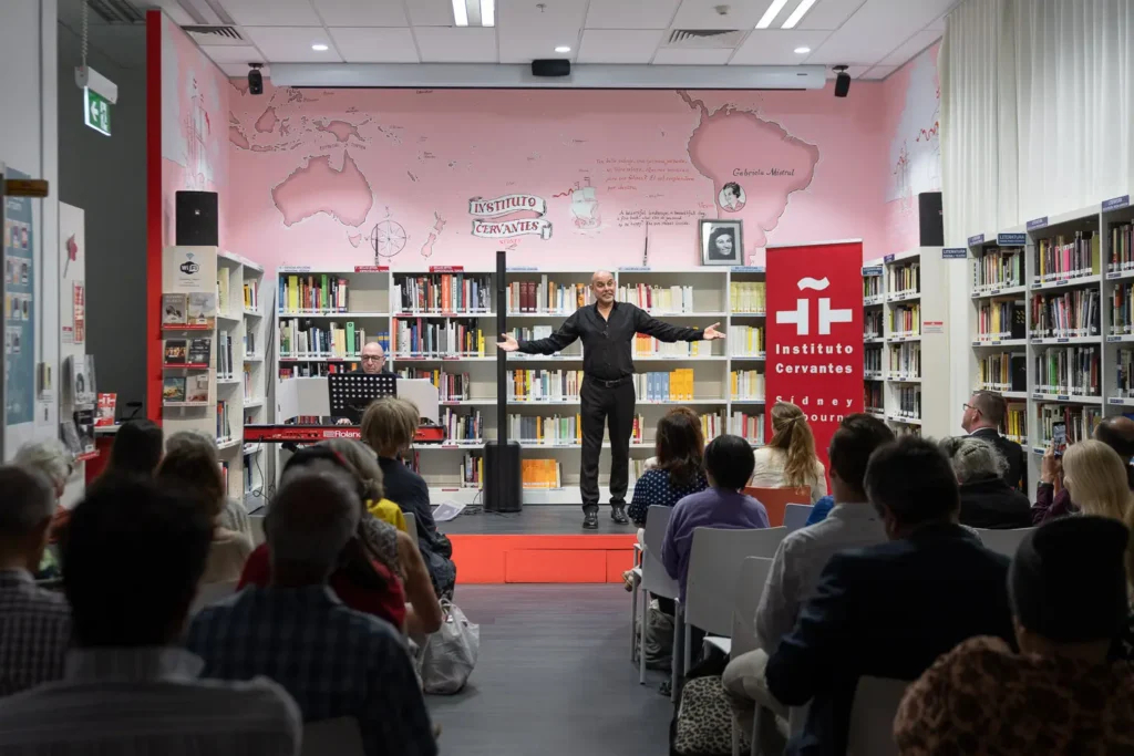 Crowd attending Instituto Cervantes Sydney cultural event
