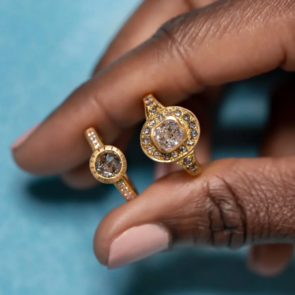 Soft editorial jewellery photography style