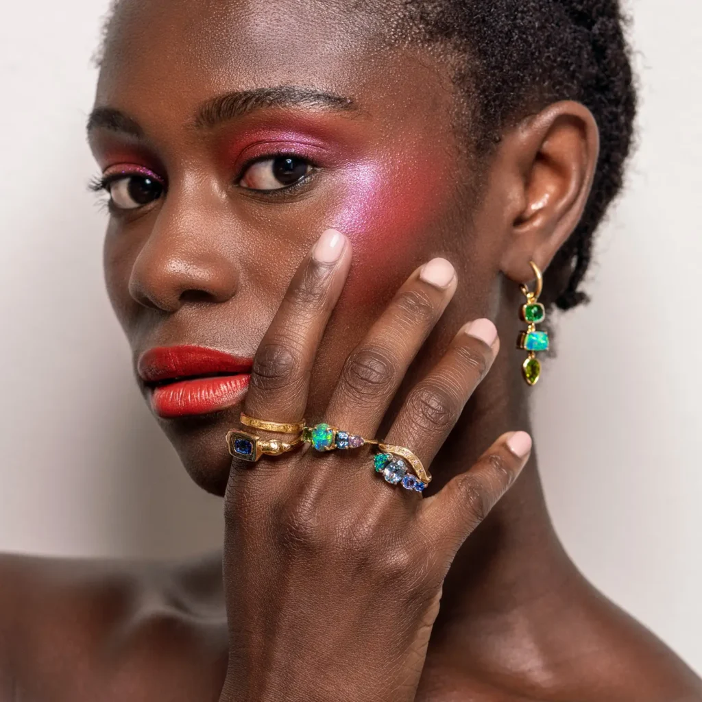 Handmade gemstone ring Sydney jewellery shoot