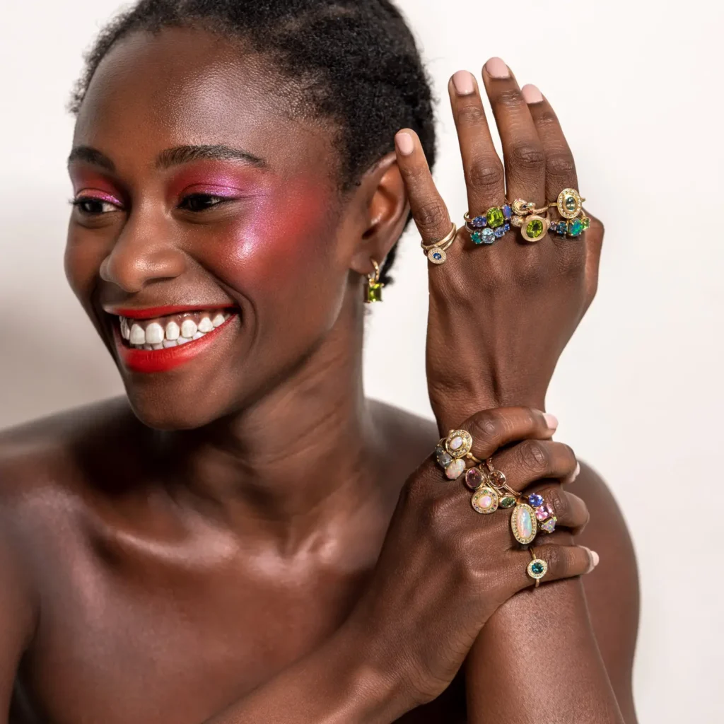 Artistic jewellery photography composition