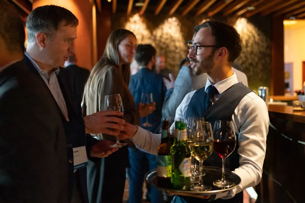 Drinks service at the evening reception for Guidewire Insurance Forum Sydney 2023