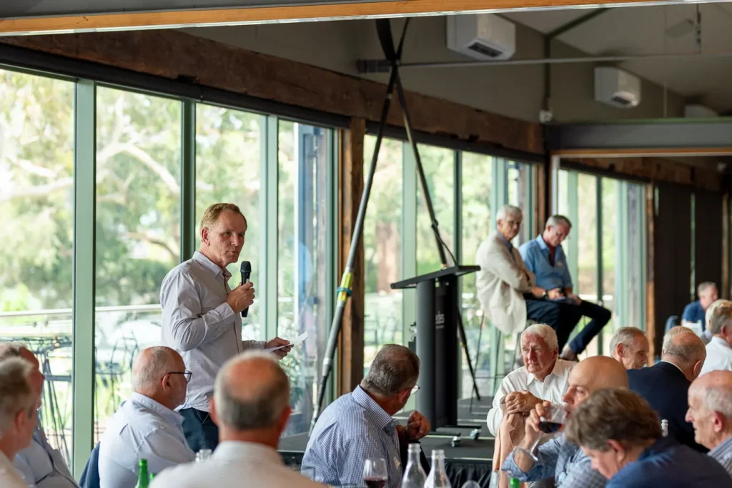 Guest giving a speech from the floor during the Michael Morgan OAM lunch
