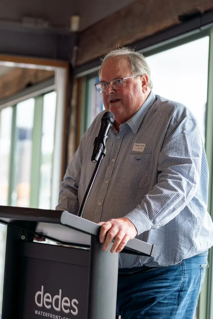 Guest speaker addressing the room at the Michael Morgan OAM lunch