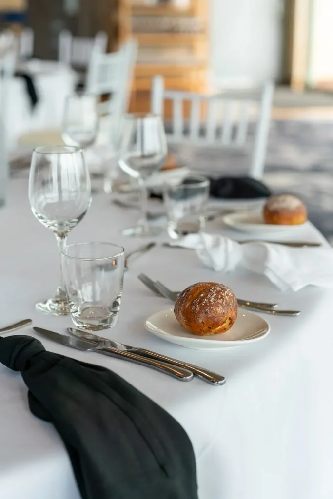 Table setting detail at Deckhouse Woolwich during the Michael Morgan OAM lunch