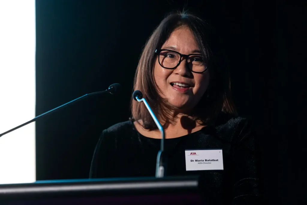 ARA Director speaking at the Australasian Reporting Awards gala night