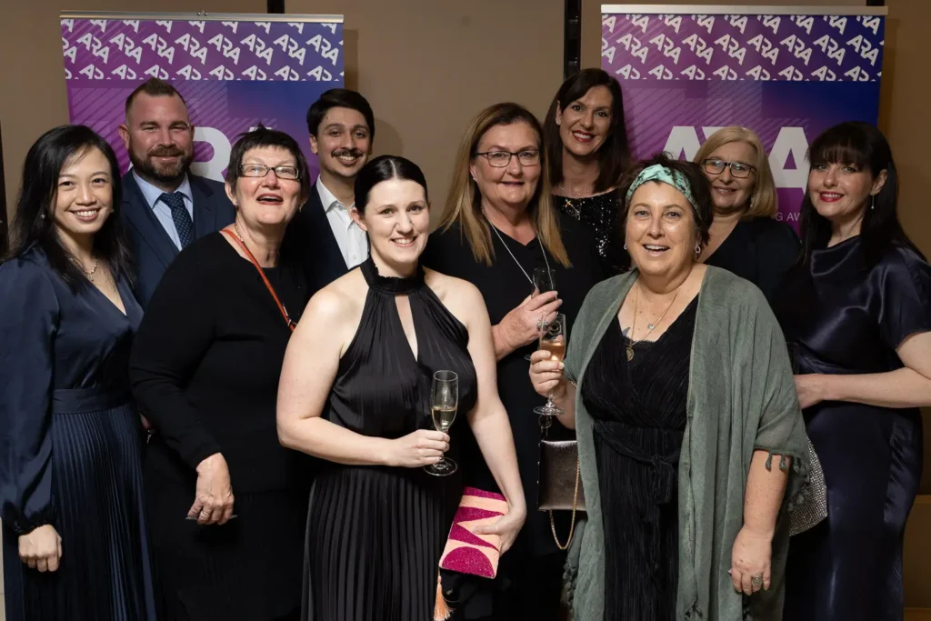 Group portrait at the Australasian Reporting Awards black-tie corporate event in Sydney
