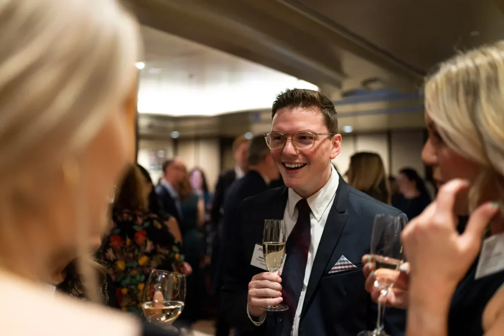 Corporate awards night guests networking at Shangri-La Sydney gala dinner