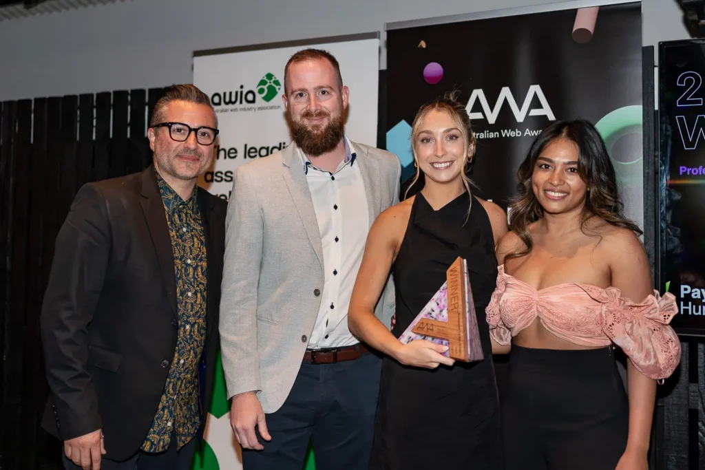 Group portrait at Australian Web Awards ceremony