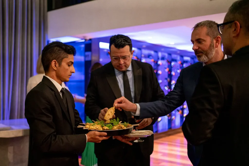 Guests enjoying catering during the Australian Web Awards event
