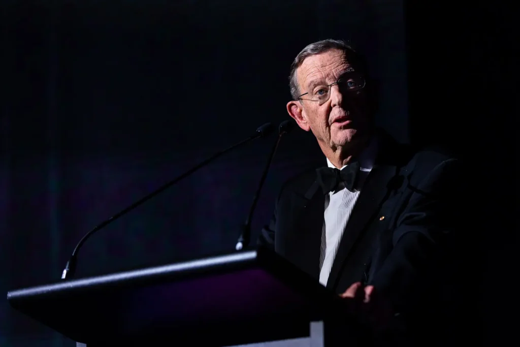 Formal speaker addressing guests during the Australasian Reporting Awards gala night