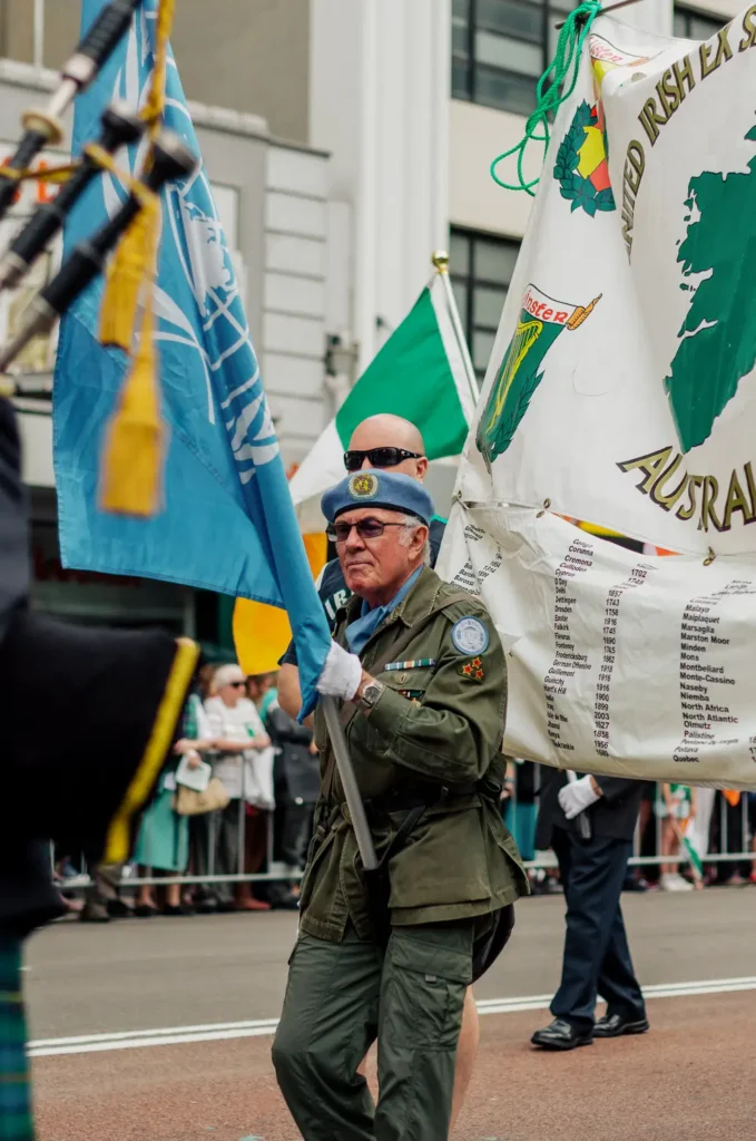 Irish veterans marching during Sydney St Patrick’s Day Parade