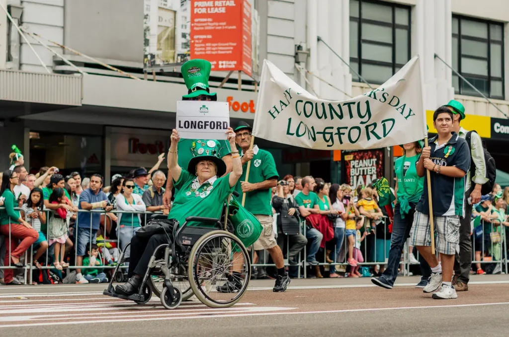 Longford Irish community group marching in Sydney St Patrick’s Day Parade