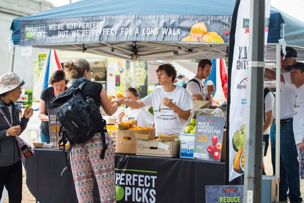 Harris Farm sponsor activation during the Seven Bridges Walk community fundraiser