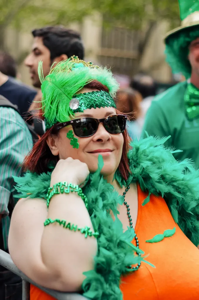 Performer dressed as Saint Patrick during the Sydney Irish parade celebration