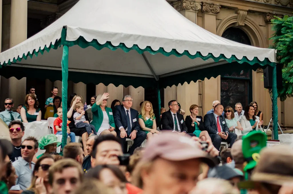 Festival crowd watching the Sydney St Patrick’s Day Parade