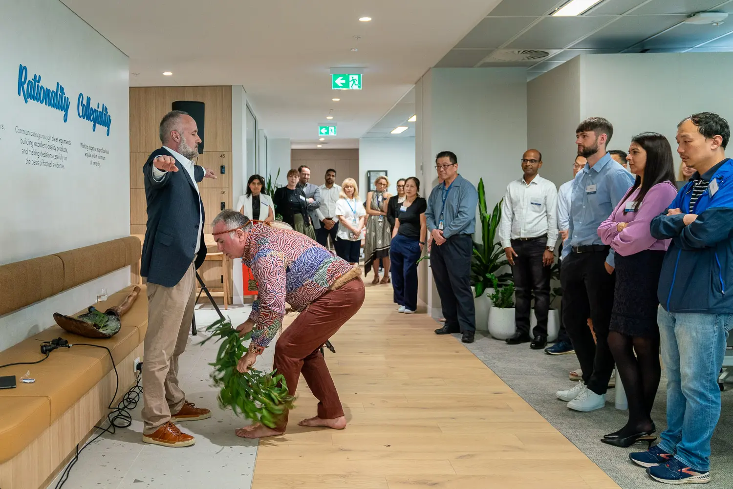 Brushing ceremony performed for a Guidewire team member during the Sydney office opening