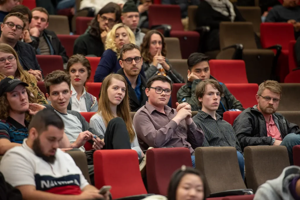 Audience attending the student debate at the University of Sydney