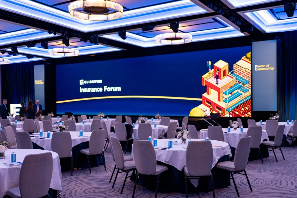 Guidewire Insurance Forum conference room setup at Four Seasons Hotel Sydney
