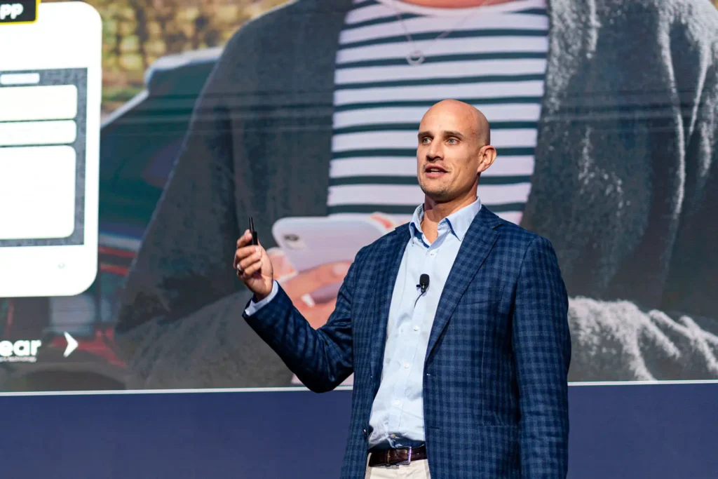 Keynote speaker photographed at Four Seasons Hotel Sydney conference