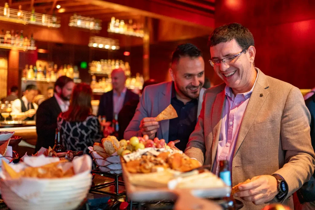Guests enjoying event catering during a corporate function at Grain Bar Sydney