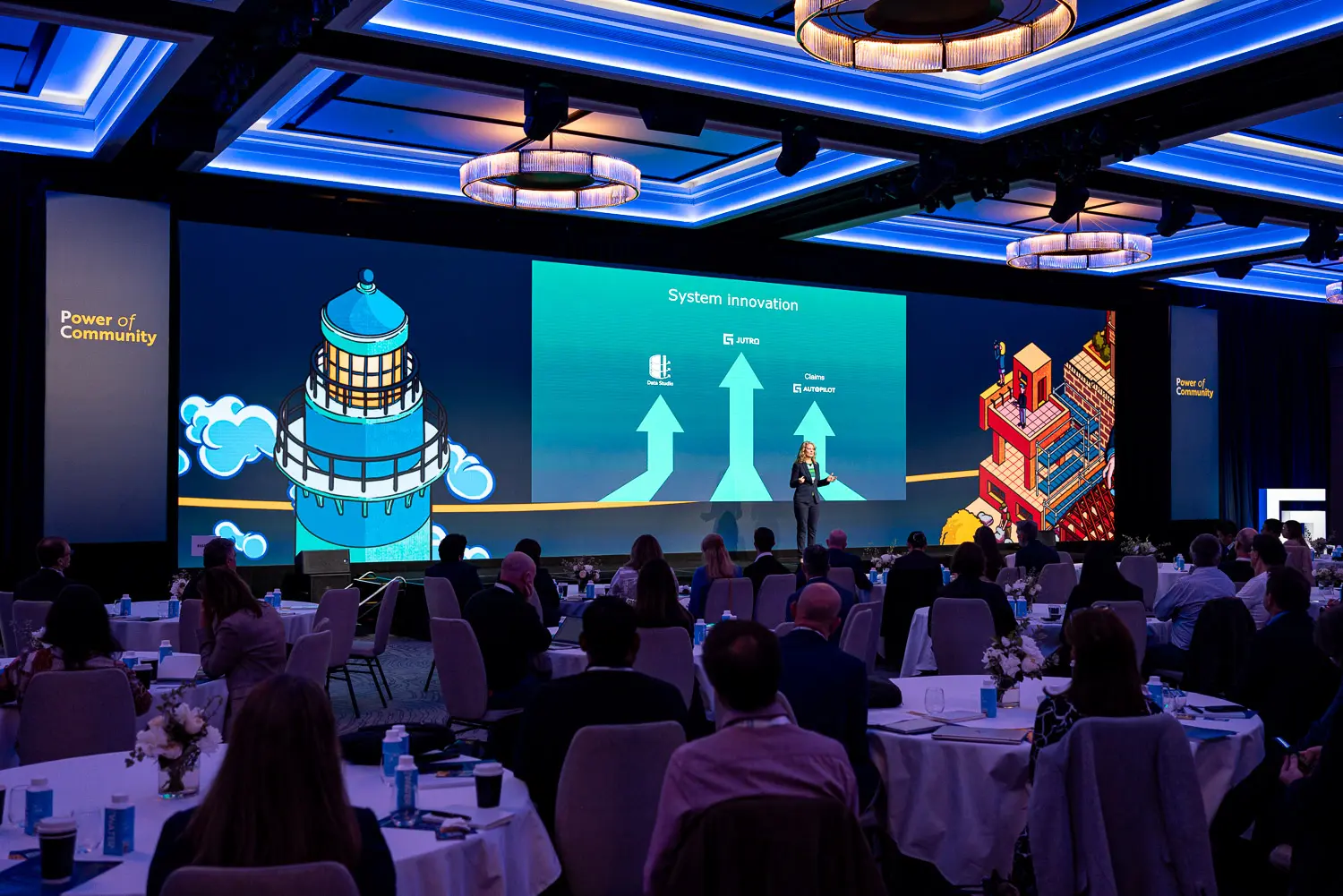 Guidewire conference stage and audience at Four Seasons Hotel Sydney
