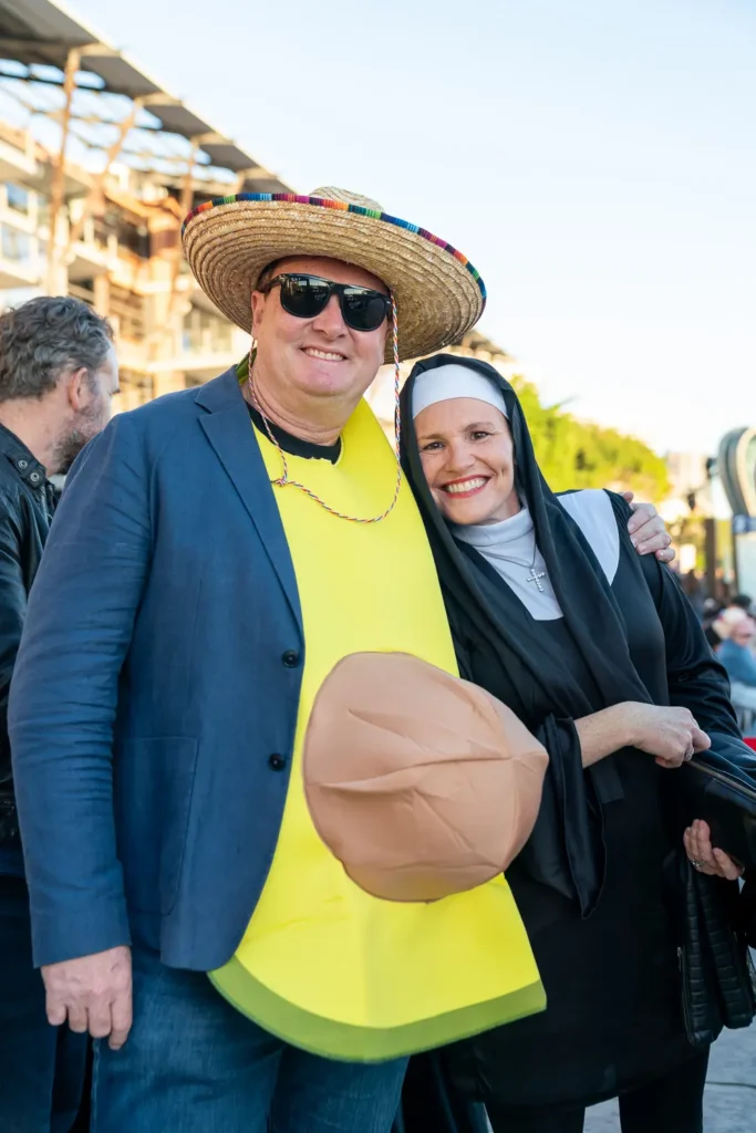 Birthday party guests in costume at The Jackson departure in Sydney