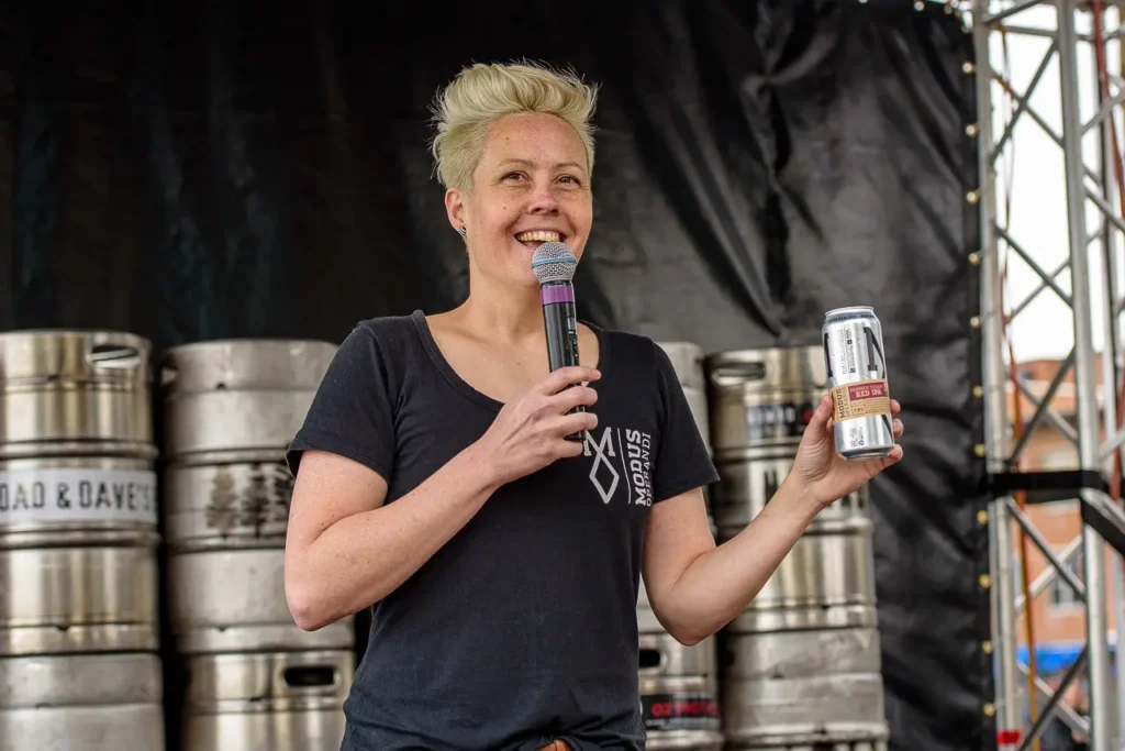 Craft beer presentation on stage at Taste of Manly