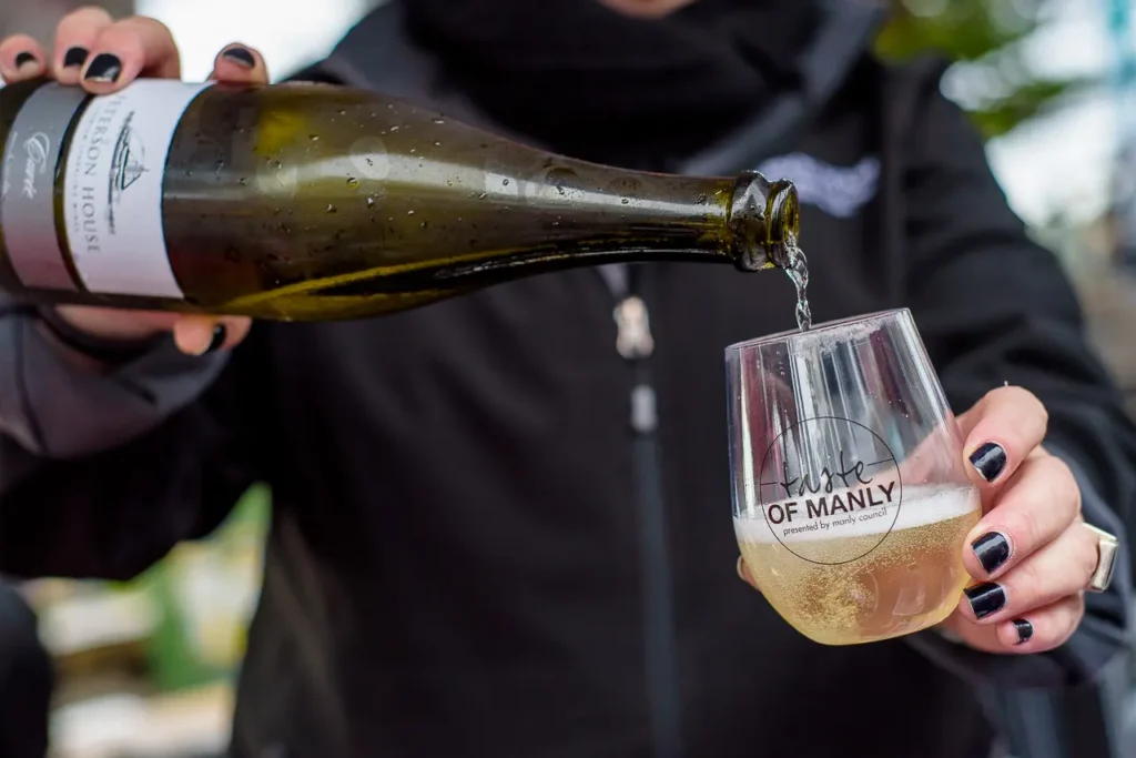 Wine tasting at Taste of Manly captured during event photography