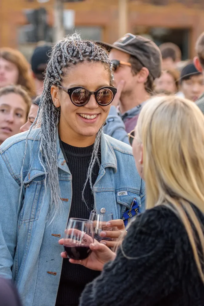 Festival guests enjoying wine and conversation at Taste of Manly