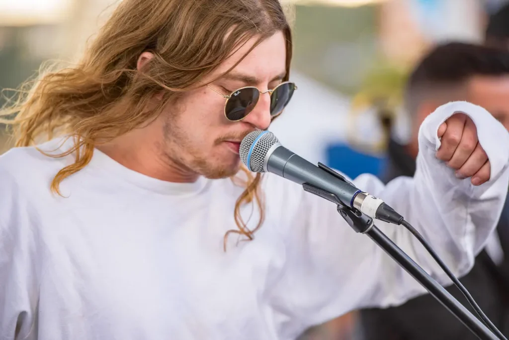 Male vocalist performing live at the Taste of Manly festival